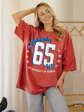 KU Jayhawks Jersey Patch Red Heavyweight Tee
