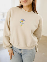 KU Jayhawks Mascot Flag Natural Sweatshirt