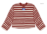 *COMING SOON* KU Jayhawks Block Stich Red/White Stripe Long Sleeve Top
