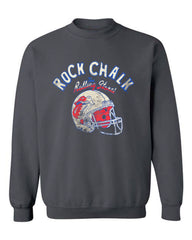 Rolling Stones KU Jayhawks Helmet Lick Charcoal Thrifted Sweatshirt
