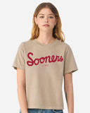 OU Sooners Bold Script Khaki Ellie Heavyweight Tee