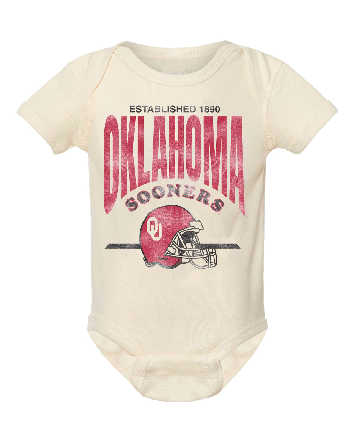 Children's OU Sooners Established Date Helmet Ivory Onesie