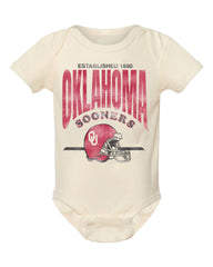 Children's OU Sooners Established Date Helmet Ivory Onesie