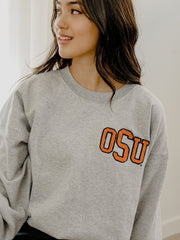 OSU Cowboys Chenille Patch Gray Sweatshirt