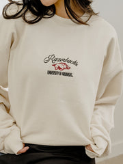 Arkansas Razorbacks Embroidered Script Cream Sweatshirt