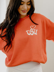 OSU Cowboys Lyric Puff Ink Orange Sweatshirt