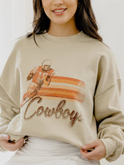OSU Cowboys Mono QB Sand Thrifted Sweatshirt