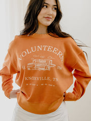 Vols Stadium Coordinates Orange Hi-Dive Oversized Crew Sweatshirt