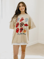 Rolling Stones Arkansas Razorbacks Licks Over Time Off White One Size Tee