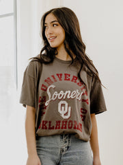 OU Sooners Draft Charcoal Thrifted Tee