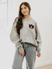 Auburn Tigers Chenille Patch Gray Sweatshirt