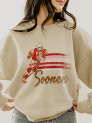 OU Sooners Mono QB Sand Thrifted Sweatshirt