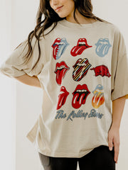 Rolling Stones Arkansas Razorbacks Licks Over Time Off White One Size Tee