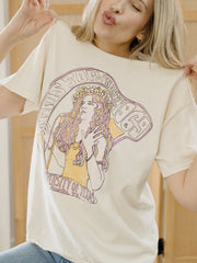 Janis Joplin University of Texas Concert Off White Thrifted Tee