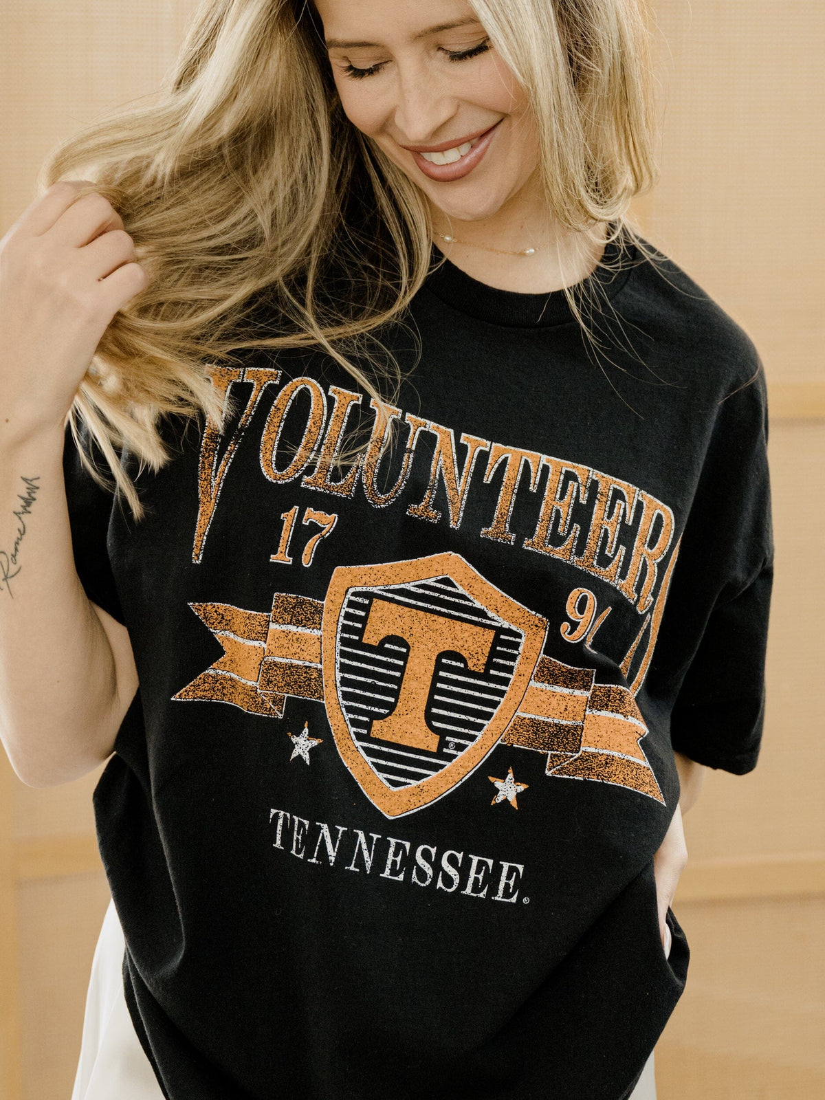 Tennessee Vols Pep Rally Black Thrifted Tee