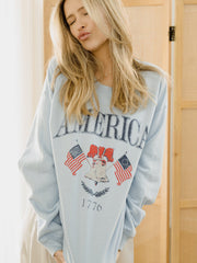 American Bell Light Blue Thrifted Sweatshirt