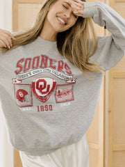 OU Sooners Prep Patch Gray Thrifted Sweatshirt