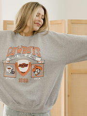 OSU Cowboys Prep Patch Gray Thrifted Sweatshirt