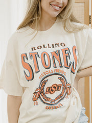 Rolling Stones OSU College Seal Off White Thrifted Tee