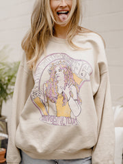 Janis Joplin University of Texas Concert Sand Thrifted Sweatshirt