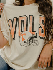 Vols Helmet Fade Off White Thrifted Tee