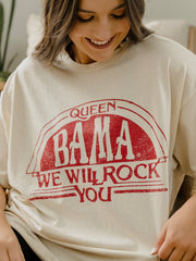 Queen University of Alabama Will Rock You Off White Thrifted Tee