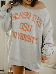 OSU Cowboys Vintage Sport Ash Gray Flashdance Sweatshirt