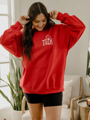 Texas Tech Lyric Puff Ink Red Sweatshirt