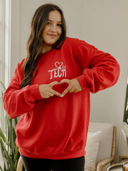 Texas Tech Lyric Puff Ink Red Sweatshirt