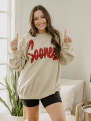 Sooners Barbie Sand Thrifted Sweatshirt