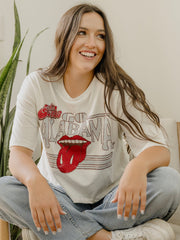 Rolling Stones Bama Stoned Off White Cropped Tee