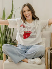 Rolling Stones Bama Stoned Off White Cropped Tee