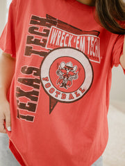 Texas Tech Football Spree Red Thrifted Tee