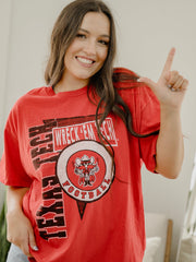 Texas Tech Football Spree Red Thrifted Tee