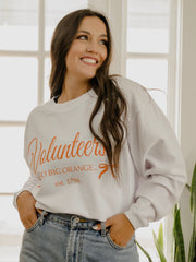 Vols Established Bows White Corded Crew Sweatshirt