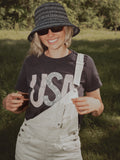 USA Floral Washed Navy Ellie Heavyweight Tee