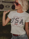 USA '76 Off White Micro Cropped Tee