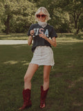 USA Quilted Puff Ink Vintage Navy Ellie Perfect Tee