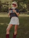 USA Quilted Puff Ink Vintage Navy Ellie Perfect Tee