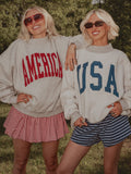 USA / America Double Tall Boy Gray Mock Neck Reversible Sweatshirt