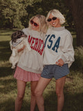 USA / America Double Tall Boy Gray Mock Neck Reversible Sweatshirt