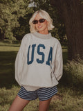 USA / America Double Tall Boy Gray Mock Neck Reversible Sweatshirt