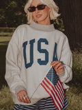USA / America Double Tall Boy Gray Mock Neck Reversible Sweatshirt