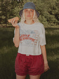 America The Beautiful Off White Cropped Tee