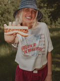 America The Beautiful Off White Cropped Tee