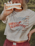 America The Beautiful Off White Cropped Tee