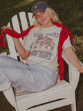 4th of July America Stars, Stripes & Ski Rides Thrifted Tee