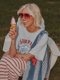 The Beach Boys USA Surf Emblem Light Blue Thrifted Tee