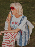 The Beach Boys USA Surf Emblem Light Blue Thrifted Tee