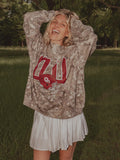 OU Sooners Helmet Fade Camo Weekend Mock Neck Sweatshirt